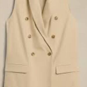 Banana Republic Cream Double-Breasted Vest